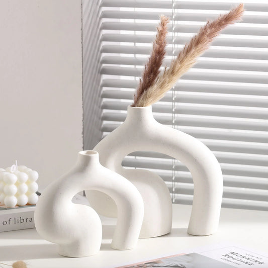 Abstract Hollow Ceramic Vase