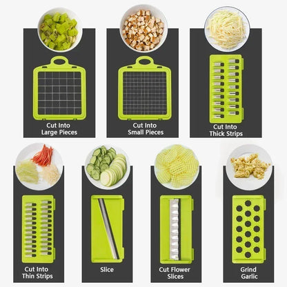 14/16 in 1 Multifunctional Vegetable Chopper Handle Food Grate Food