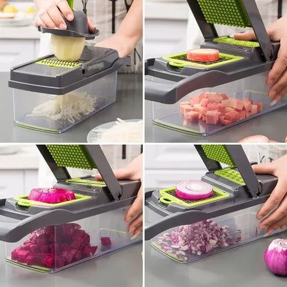 14/16 in 1 Multifunctional Vegetable Chopper Handle Food Grate Food