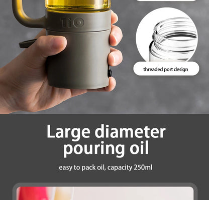 Oil Spray Bottle 250ml High Borosilicate Glass Cooking Oil Dispensers