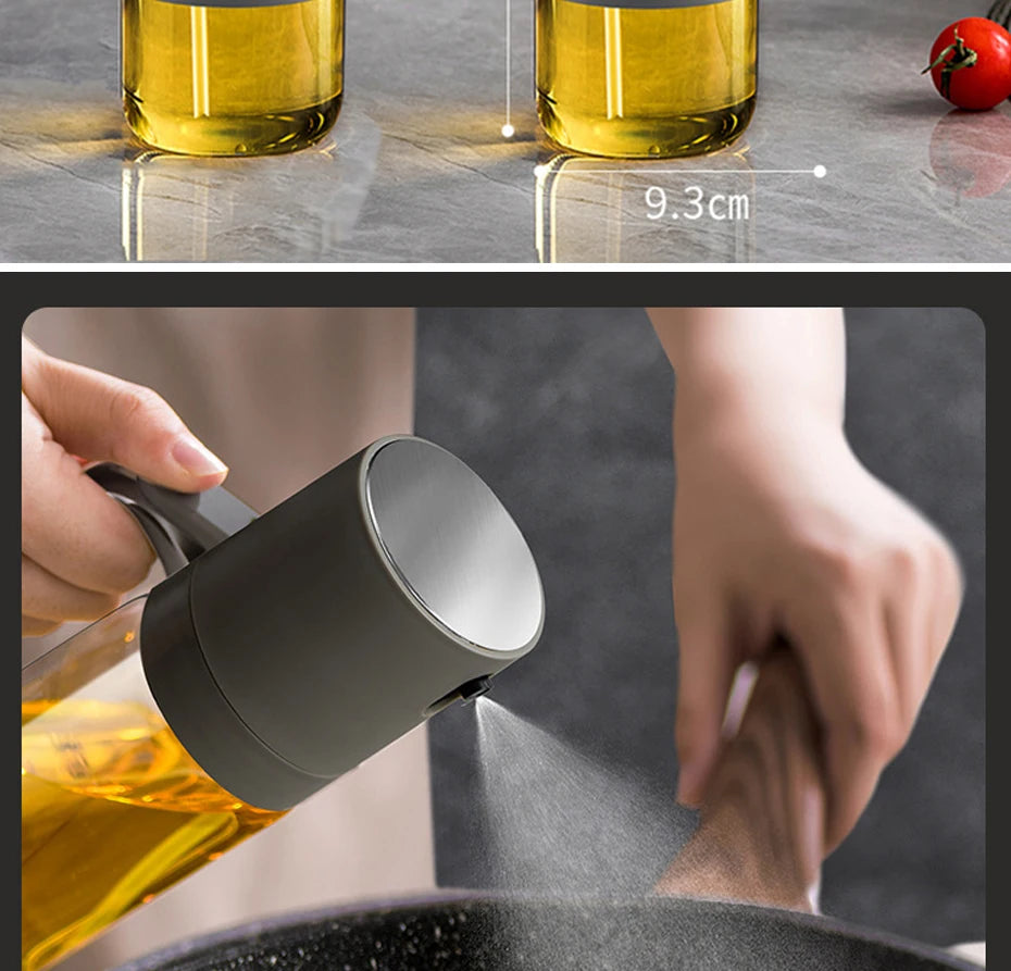 Oil Spray Bottle 250ml High Borosilicate Glass Cooking Oil Dispensers