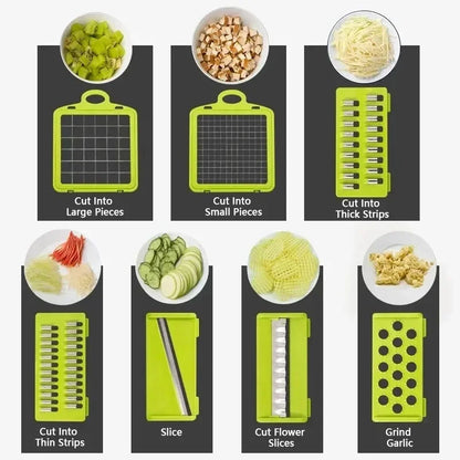 14/16 in 1 Multifunctional Vegetable Chopper Handle Food Grate Food