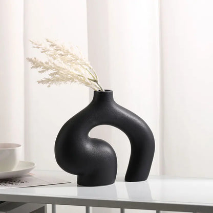 Abstract Hollow Ceramic Vase