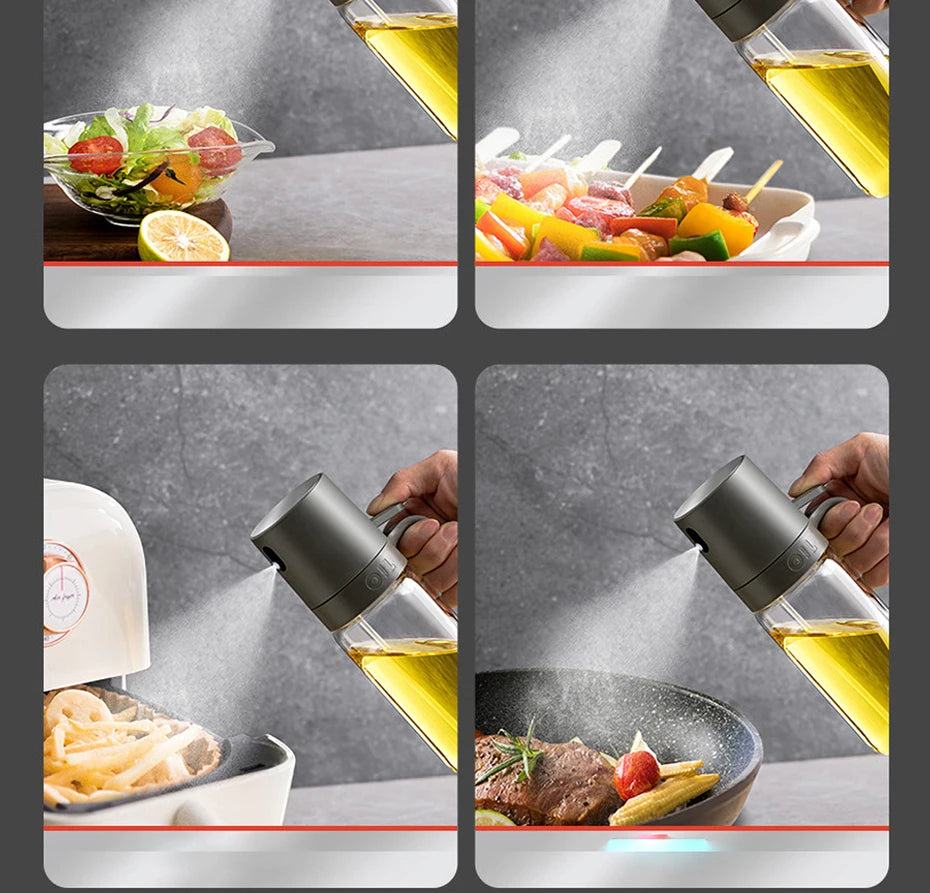 Oil Spray Bottle 250ml High Borosilicate Glass Cooking Oil Dispensers
