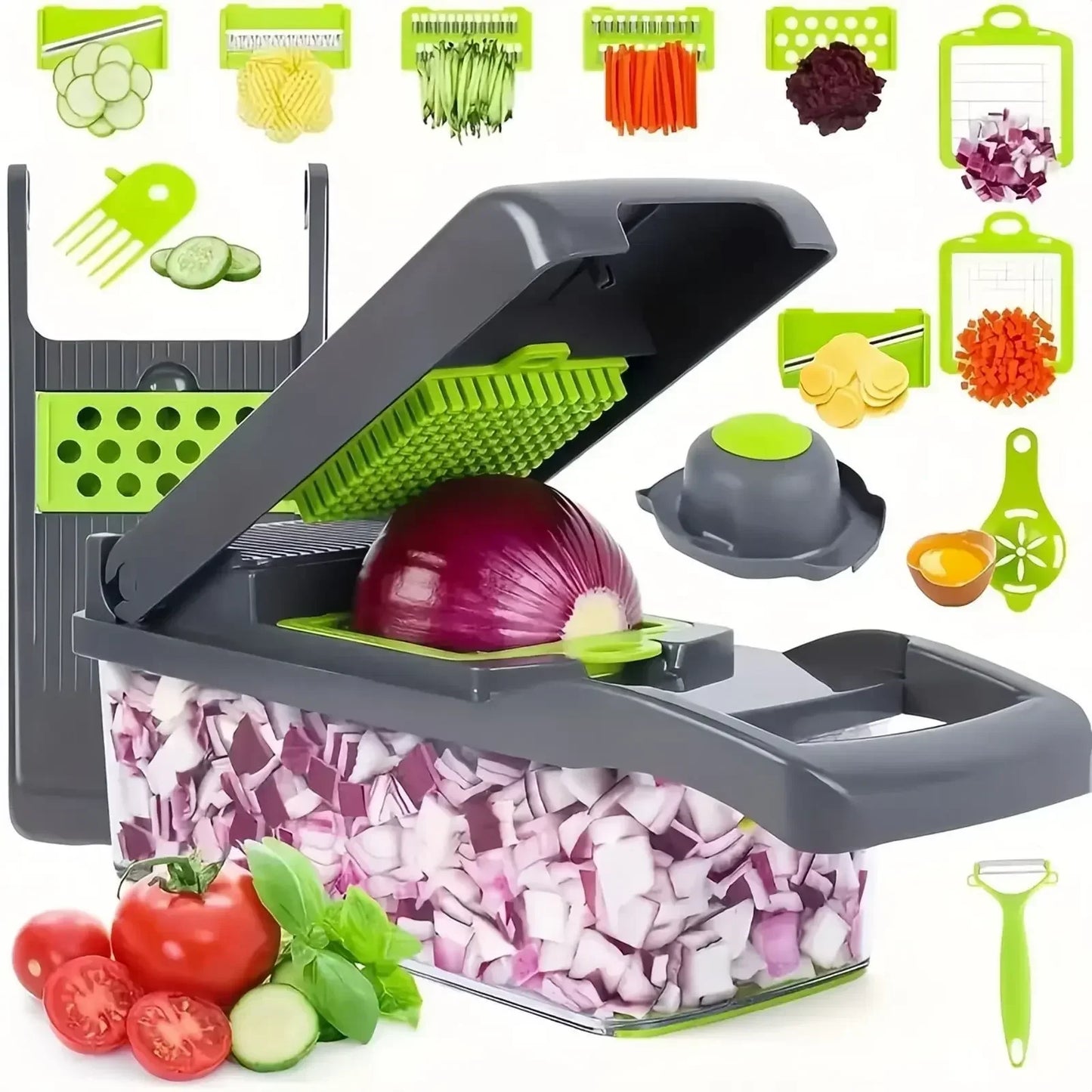 14/16 in 1 Multifunctional Vegetable Chopper Handle Food Grate Food