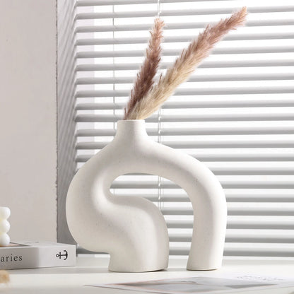 Abstract Hollow Ceramic Vase