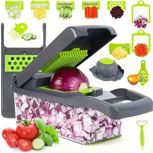 14/16 in 1 Multifunctional Vegetable Chopper Handle Food Grate Food