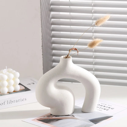 Abstract Hollow Ceramic Vase