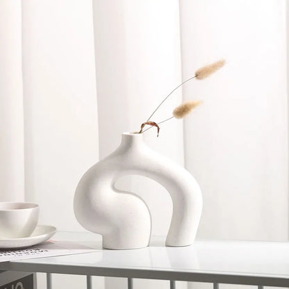 Abstract Hollow Ceramic Vase