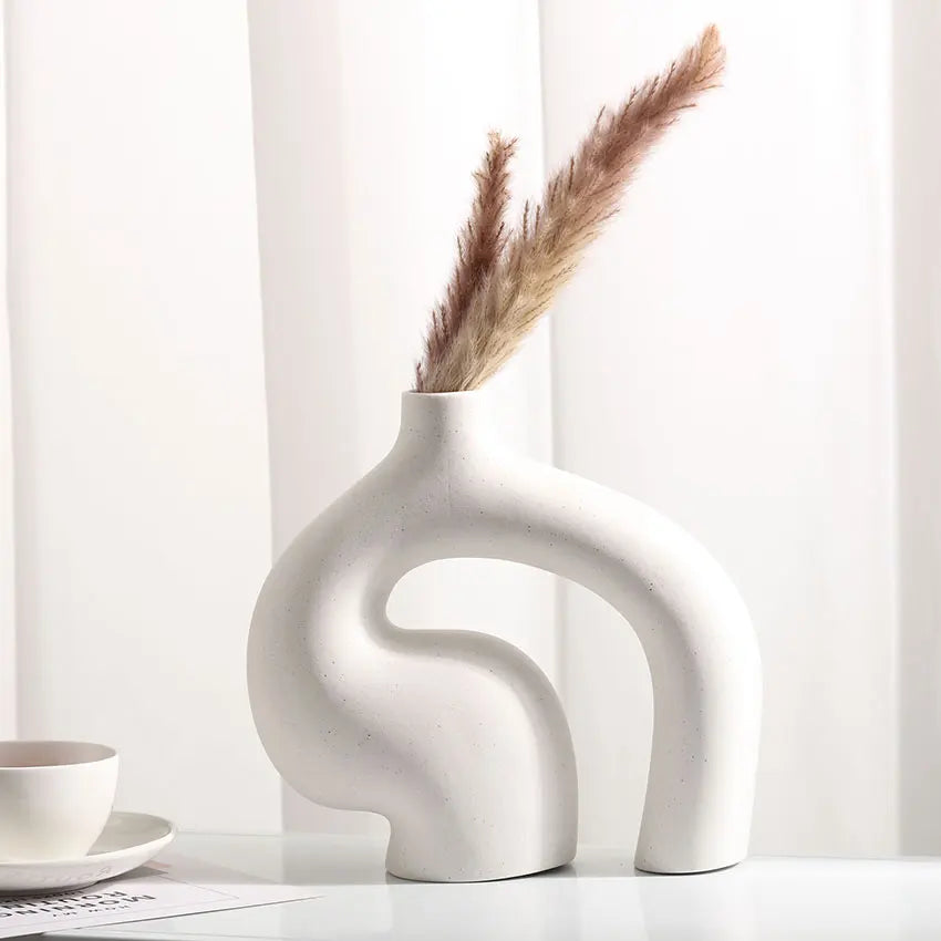Abstract Hollow Ceramic Vase