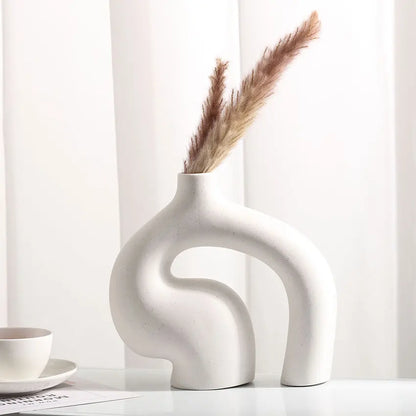 Abstract Hollow Ceramic Vase