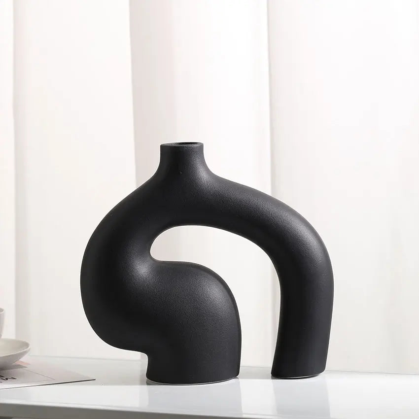 Abstract Hollow Ceramic Vase